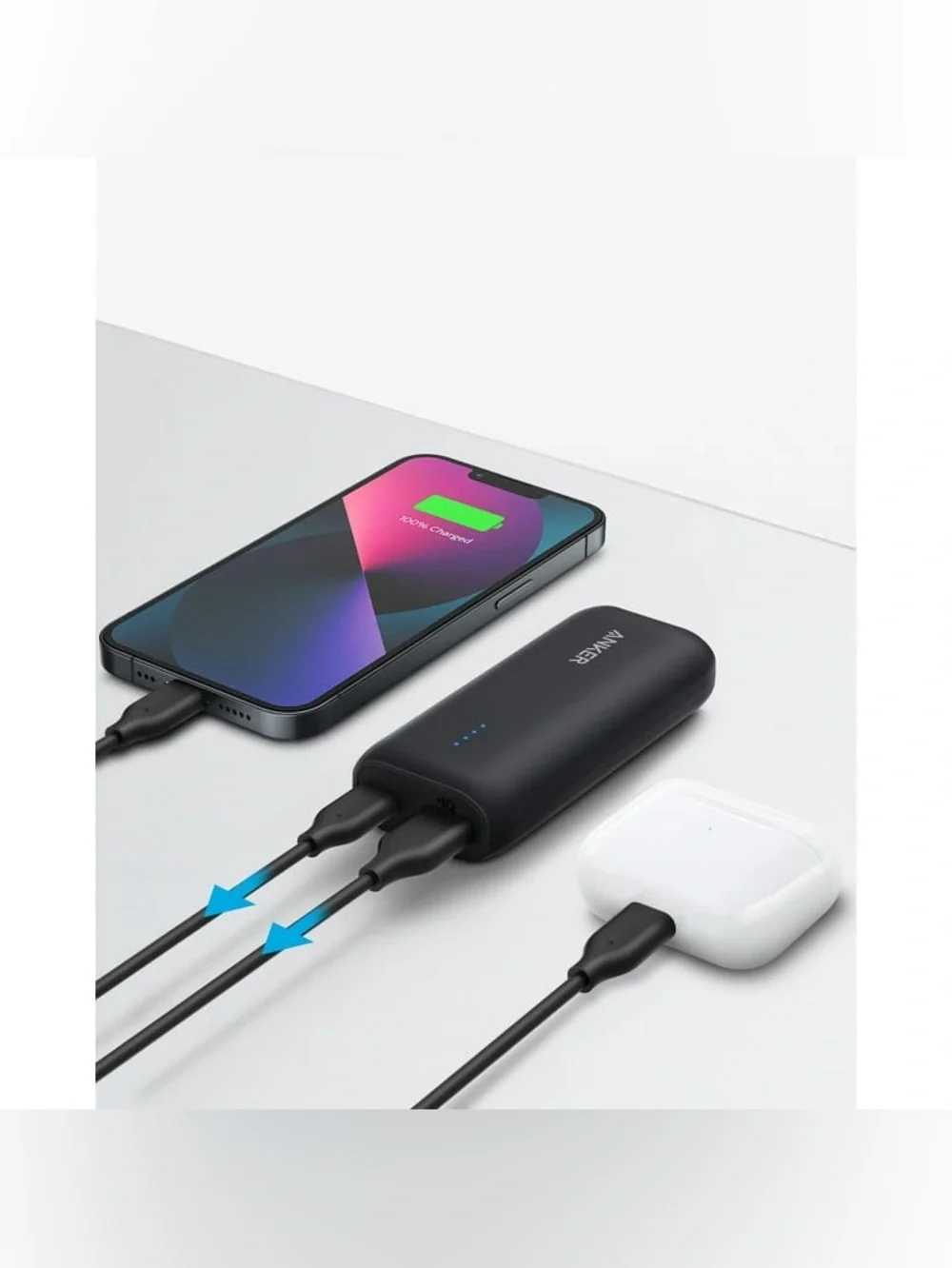 Anker 5,000mAh (5K) Power Bank, 12W, USB-C + USB-A Ports